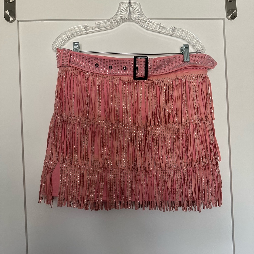 Pink Rhinestone Disco Cowgirl Skirt